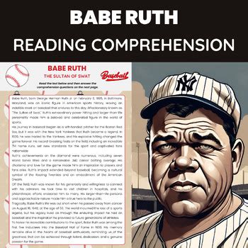 BABE RUTH Reading Comprehension Passage And Questions TPT