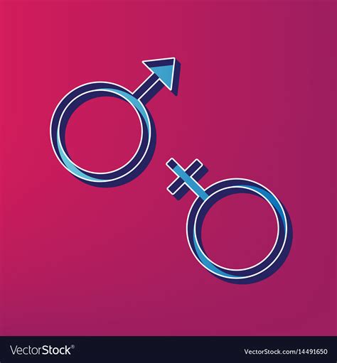 Sex Symbol Sign Blue D Printed Icon On Royalty Free Vector