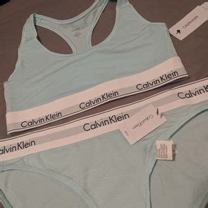 Calvin Klein Intimates Sleepwear Calvin Klein Teal Modern Bralette Bikini Set Poshmark