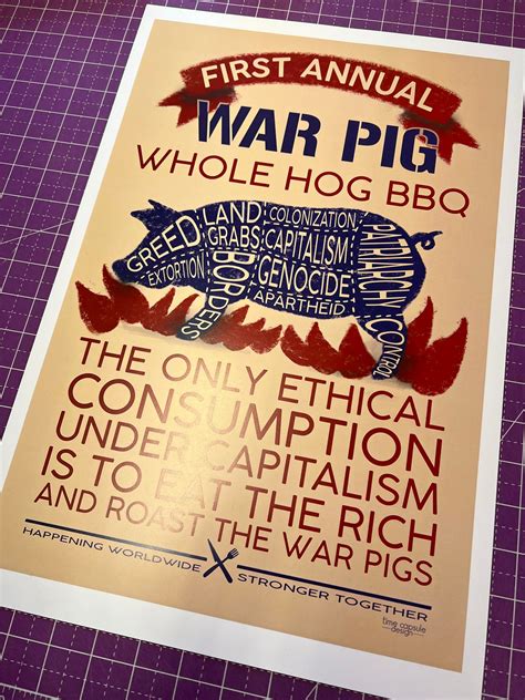 Whole Hog War Pig Roast Poster Time Capsule Design