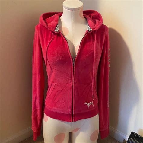 Rare Victoria Secret Hot Pink Zip Up Jacket Some Depop