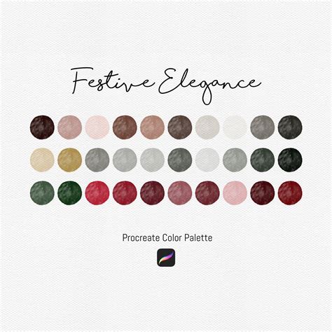 Festive Elegance Procreate Color Palette Procreate Swatches Digital