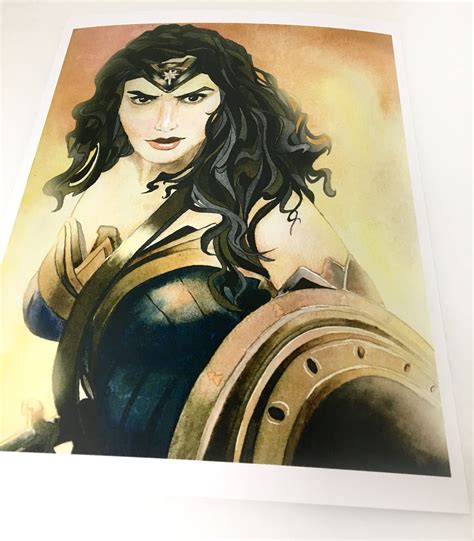 Gal Gadot Wonder Woman Art Print Wonder Woman Watercolor Etsy