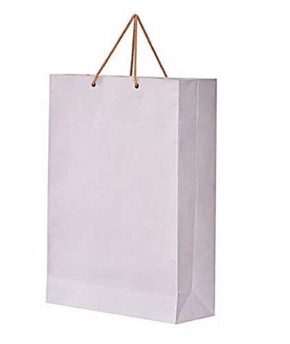 Polythene Plain White Paper Carry Bag Capacity 1 5 Kg Thickness 2 3