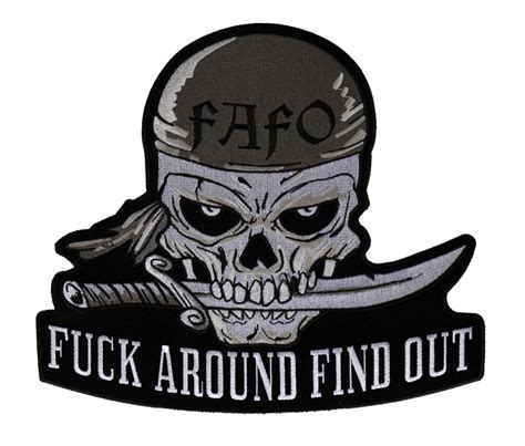 Fuck Around Find Out Skull Embroidered Biker Patch Leather Supreme