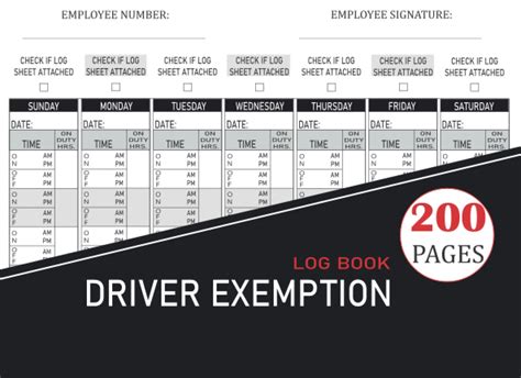 Driver Exemption Log Book Time Schedule Record Book For Drivers And