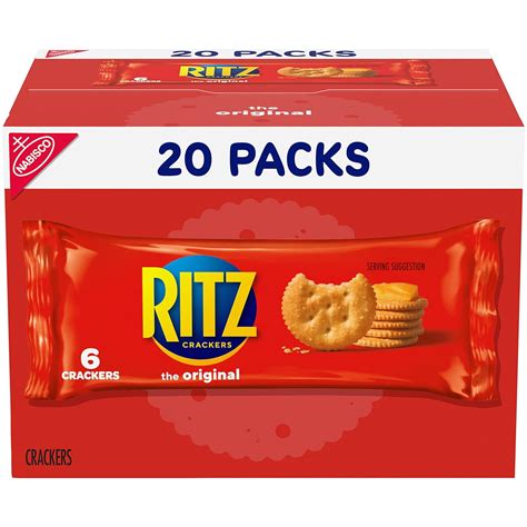 Amazon.com: RITZ Original Crackers, 20 Snack Packs (6 Crackers Per Pack)