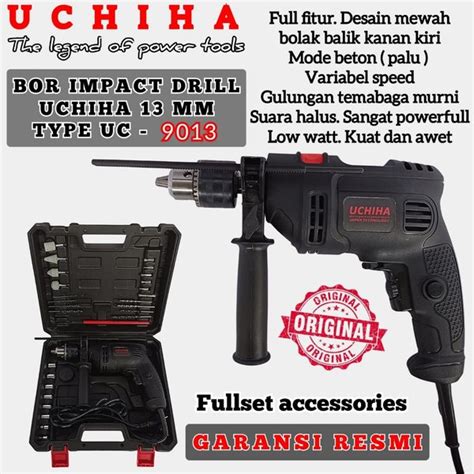 Jual Impact Drill Koper Mesin Bor UCHIHA 13 Mm Beton Besi Kayu Komplit