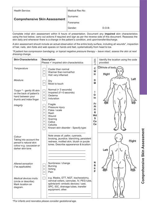 Free Printable Nursing Assessment Form Templates Pdf Word