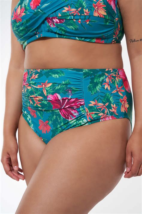 Multi Grijs Zwart High Waisted Bikini Broekje Met Print Bij MS Mode