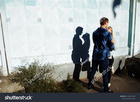 Couple Kissing Shadow Shadow Couple Between Stock Photo 1262477053 ...