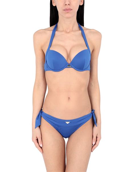 Emporio Armani Synthetic Bikini In Blue Lyst