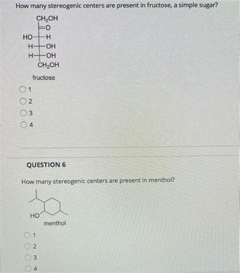 Solved How Many Stereogenic Centers Are Present In Fructose Chegg