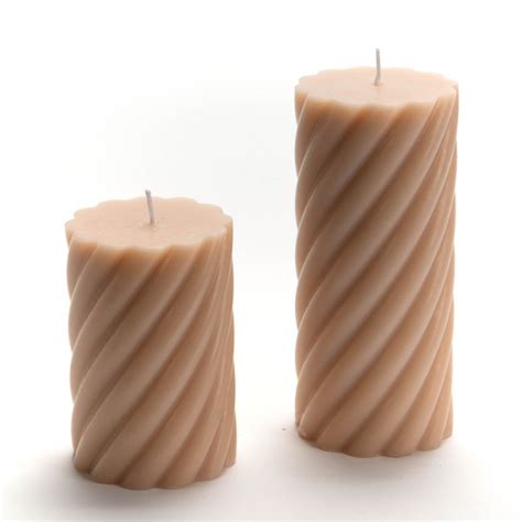 Bougie Torsade Grand modèle nude lot de 6