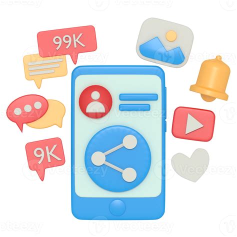 3d illustration of share on social media with phone 11812539 PNG