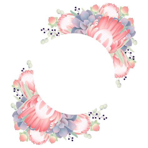 Рамка цветочная с суккулентами | Премиум векторы