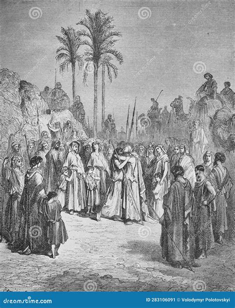Jacob S Reconciliation With His Brother Esau In The Old Book The Bible