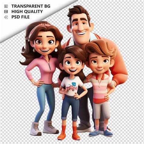 Familia Latina R Pida D Estilo De Dibujos Animados Fondo Blanco Isola Archivo Psd Premium