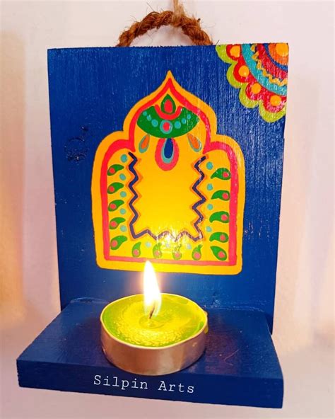 Diya Stand for Diwali Candle Stand Indian Artwork on Wood - Etsy UK