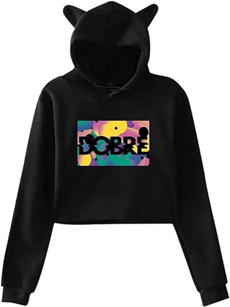 Dobre Brothers Merch Hoodie For Girls Cat Ear Hoodie For Youth Black