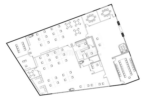 Plan De Bureau Dessin Complet Avec Mobilier De Bureau En Dessin En Cad