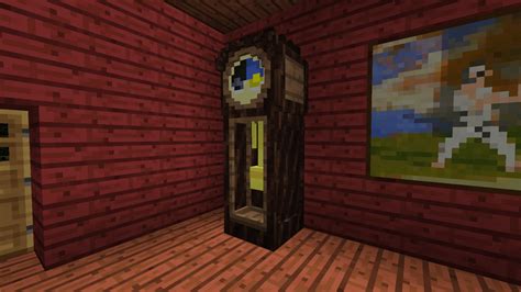 I made this grandfather clock out of time wood from the 'twilight mod' and 'chisel and bits' mod ...