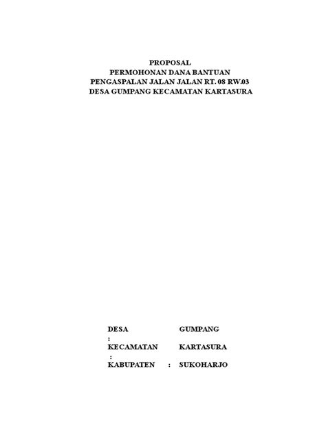 Contoh Proposal Perbaikan Jalan Rt 08 Rwiii Pdf