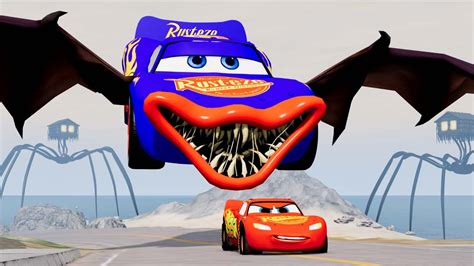 Live Epic Escape From Lightning Mcqueen Eater Giant Vs Mcqueen Bat