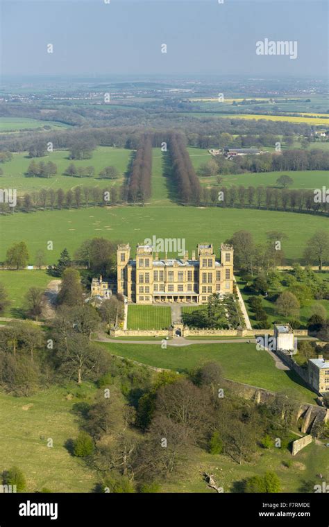 An Aerial View Of Hardwick Hall Derbyshire The Hardwick Estate Is