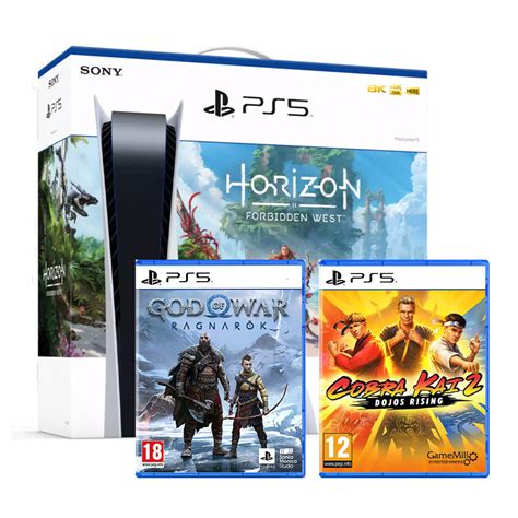 Sony PlayStation 5 Console Package with Cobra Kai and God of War Games ...