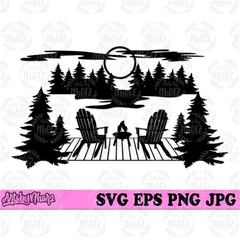 Lake Outdoor Svg Lake Svg Lake Clipart Lake Cutfile Etsy