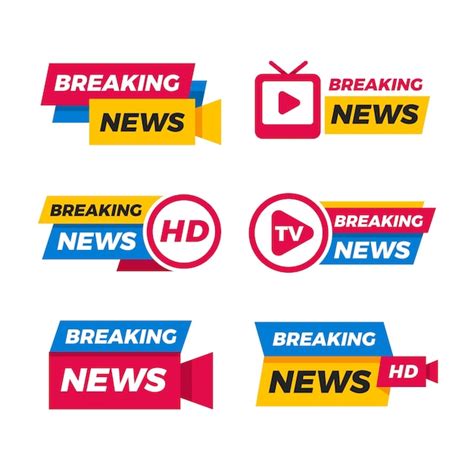 Free Vector | Flat design breaking news logo