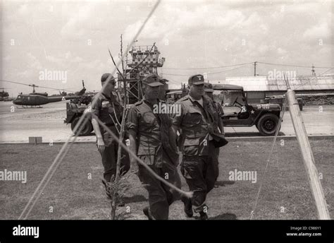 Vietnam War Helicopter Unit Basecamp Officers Of 1st Aviation Brigade