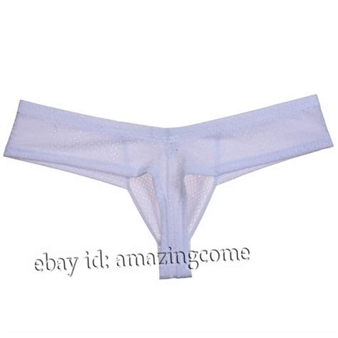 Men Mini Thong Boxer Stretchy Eyelets Pouch Cheeky Trunk Bikini Posing Underwear EBay