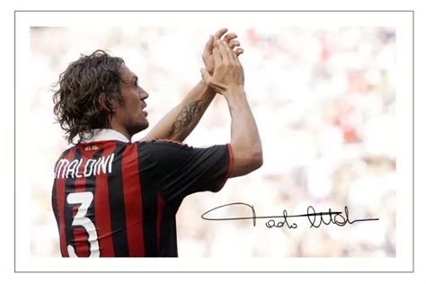 PAOLO MALDINI SIGNED Autograph PHOTO Signature Gift Print AC MILAN