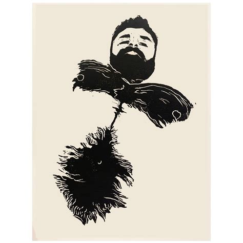 Hairy Nude Male Body Linocut Block Print Body Artwork Print Etsy