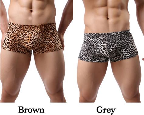 Sexy Leopard Print Underwear Man Shorts Underpants Flat Bikini Boxer Briefs Leopard Men S