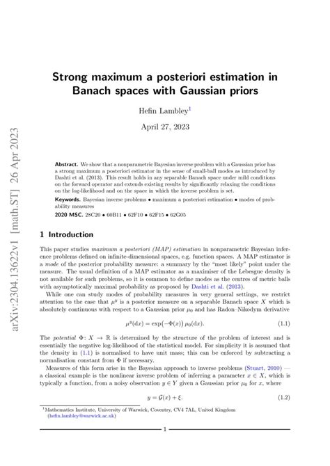 Strong Maximum A Posteriori Estimation In Banach Spaces With Gaussian