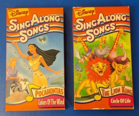 DISNEY SING ALONG Songs VHS Lot Of 2 Lion King Circle Of Life