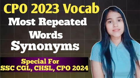 Cpo Vocab Synonyms For Ssc Cgl Chsl Cpo Mts English With