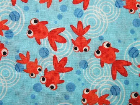 Timeless Treasures Go Fish Goldfish On Blue Fabric Yard 1025 Via