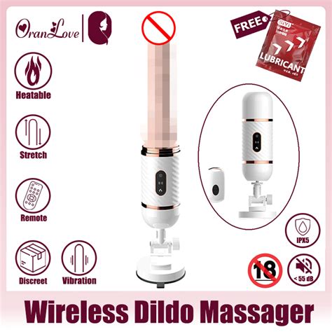 Automatic Telescopic Dildo Vibration Stretching Massager With Remote Control Detachable Suction