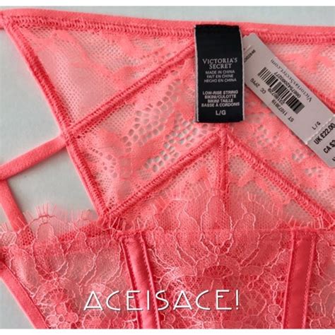 Victoria S Secret Intimates Sleepwear Nwtvery Sexy Low Rise String Bikini Pantiespeach