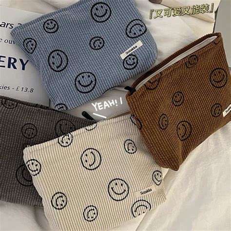 Cosmetic Bag Makeup Bag Preppy Stuff Aesthetic Stuff Cute Smiley Face