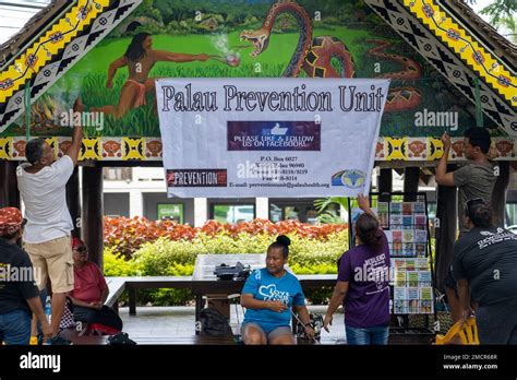 Locals with the Palau Prevention Unit set up a substance abuse