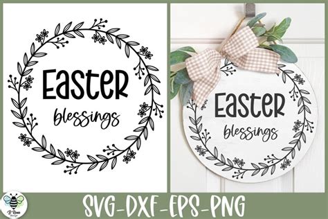 Easter Blessings Svg Easter Round Sign Cut File