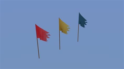 Old Flags Free Vr Ar Low Poly 3d Model Cgtrader