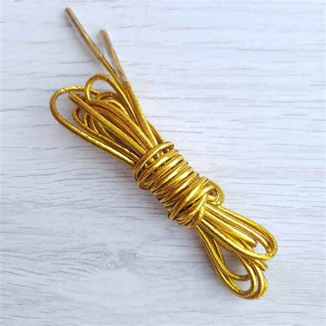 Эластичные шнурки-резинки золотистые