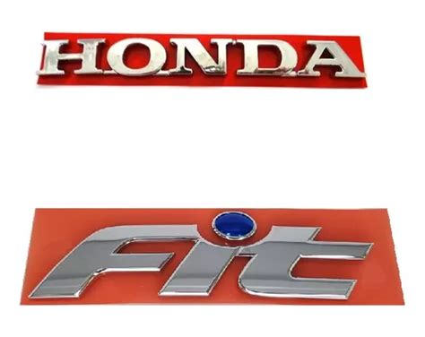 Emblemas Honda Fit Pingo Azul Letreiro Cromado kit 2 Pçs Frete grátis