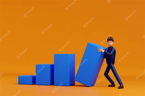 Premium Photo Businessman With Business Bar Chart Financial Business